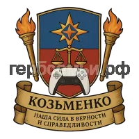 Герб семьи Козьменко Наша сила в верности и справедливости